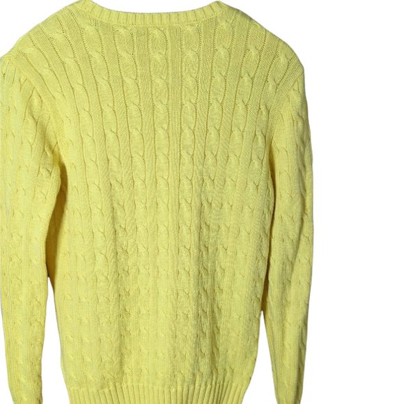 Polo Ralph Lauren Yellow Cable Knit Long Sleeve Sweater - Yellow - Large - Picture 5 of 15